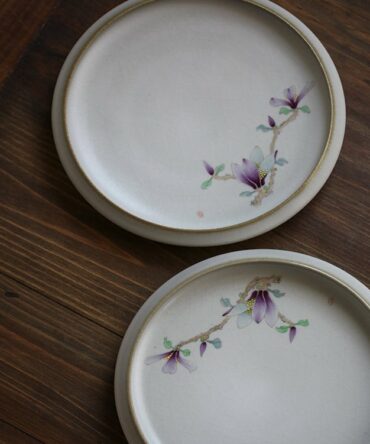 Gohobi Hand-painted Magnolia Serving Tray