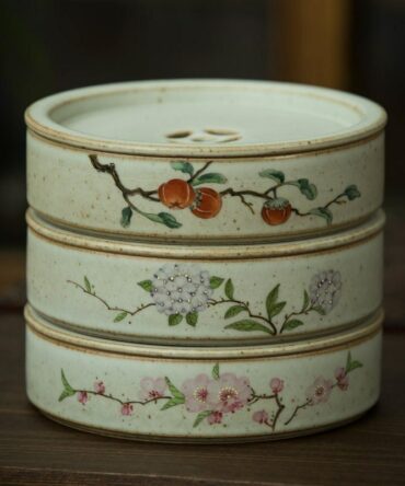 Gohobi Hand-painted Ceramic Floral Tea Tray