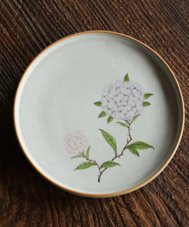 Gohobi Hand-painted Hydrangea Serving Tray